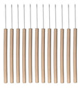 390-12: Teasing Tool w/wood handle & straight metal tip