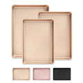 3-Piece Heavy Duty Carbon Steel Baking Sheets Set,Non-Stick Cookie - color: Champagne Gold