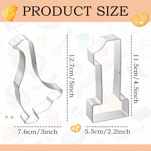 Honeydak 2 Pcs 5 Inch One Silly Goose Party Supplies Goose Cookie Cutter - style: Goose
