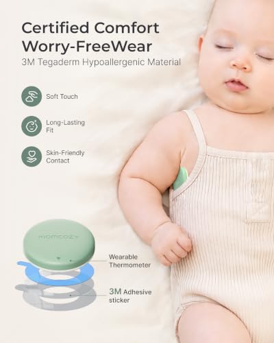 Momcozy Wearable Digital Thermometer for Baby, Continuous App Monitoring