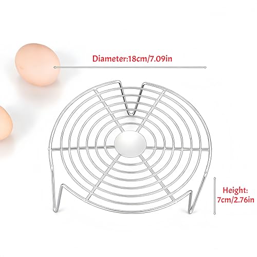 2Pcs Round Steamer Rack and Cooling Rack, Stainless Steel Steamer Rack, Steaming Baking Rack,For various cookware (+Anti scald clip tool, 7 * 18cm) - size: 7*18cm