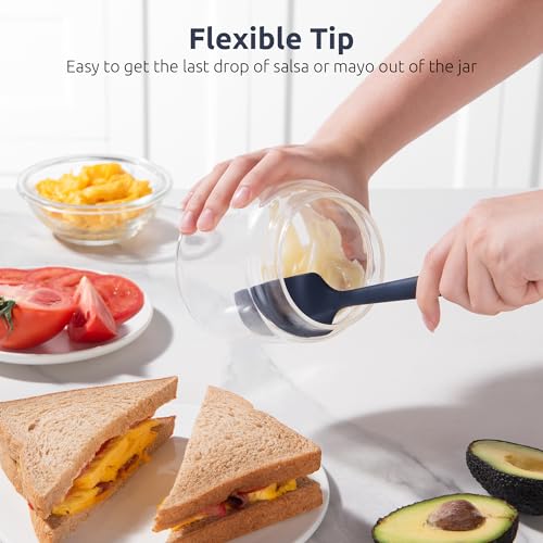U-Taste Small Mini Silicone Spatula, 9in Rubber Jar Scraper, Midnight Blue - color: Midnight Blue