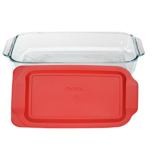 Pyrex 233 3-Qt Dish & 233-PC Red Lid - Made in USA
