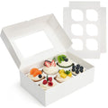 LotFancy 6 Pack Cupcake Boxes 6 Count, Cupcake Containers with Window