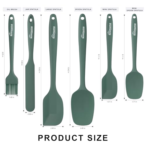 6 Pieces Silicone Spatula Set with Silicone Brush,Mixing-Green - color: Green, size: 6 Piece