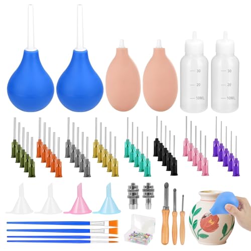 Yivioep 139-Piece Pottery Glaze Applicator Kit with 8 Needle Sizes