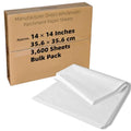 14x14-3600 Bulk Sheets - Industrial Grade Parchment Paper Squares - color: White, size: 14"x14" (35.6x35.6cm) - 3600 sheets