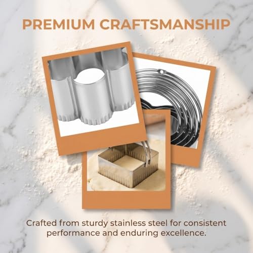 5Pcs Stainless Steel Cookie Cutters Set with Handle, 5 Sizes Baking Mould for Biscuits Scones, Easy Clean Dishwasher Safe(Flower) - size: Flower