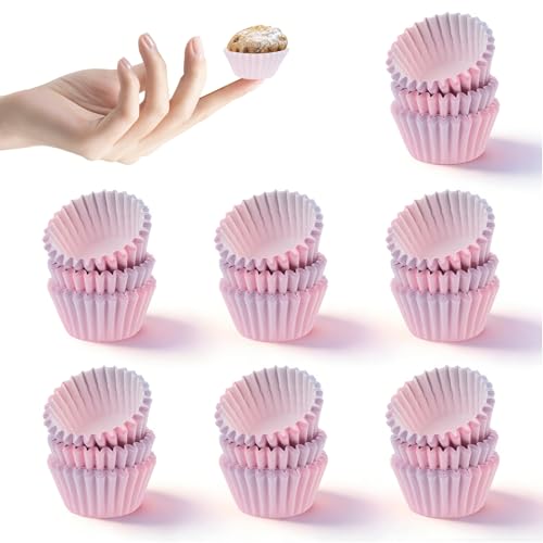 1000 Pieces Mini Cupcake Liners, Grease-Proof Candy Paper Cup, Paper Muffin Liners Baking Cups, Cupcake Wrappers for Birthday Wedding Holiday Festival Party Cake Chocolate - color: Purple