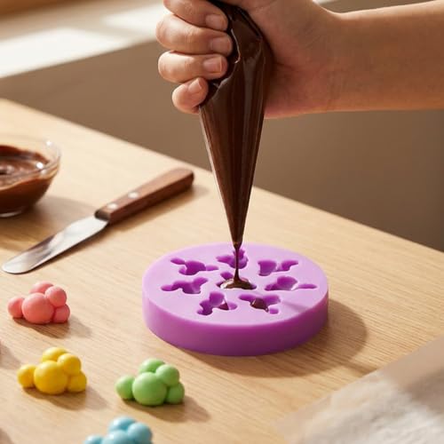 Infovox 4PCS Star Chocolate Molds, Silicone Heart Molds for Cake Deraction - color: Purple(NF516)