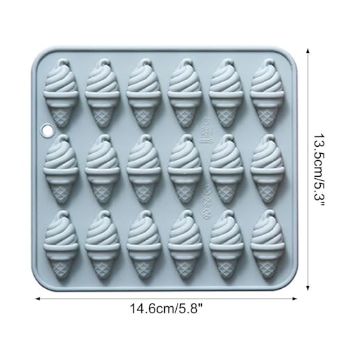 Chocolate Molds, 2Pcs Silicone Ice-Cream Cone Mold with 18 Cavities - color: Blue