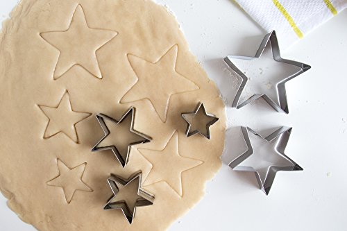 Fox Run Stainless Steel Star Cookie Cutters, Set of 5 Star Shaped Cutters - size: Set of 5