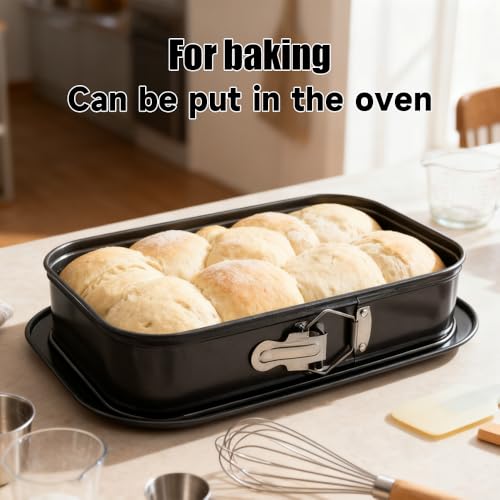 11.61×7.48 Inch Non-Stick Rectangle Springform Cake Pan Removable Bottom