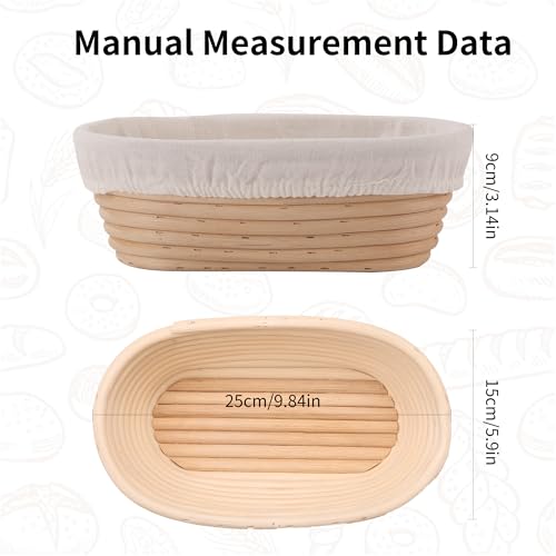 9.8 Inch Banneton Bread Proofing Basket Oval Sourdough Bread Basket