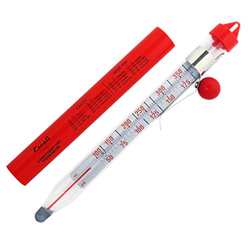 Escali AHC3 Precision Classic Candy/Deep Fry Thermometer Glass Tube Thermometer 2.0, Hands-Free with Protective Sheath Heat Resistant NSF Certified