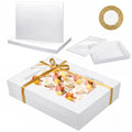 5 Set Full Sheet Cake Boxes with Cake Boards Window Gold Ribbon - color: Gold