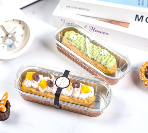NPLUX Mini Halloween Baking Pans with Lids, 6.8oz 50 Pack for Parties - color: Champagne