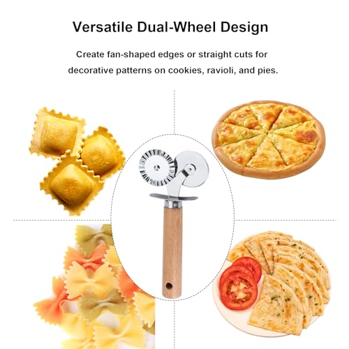 Pastry Double Cutter Wheel,Dual-Head Baking Tool for Home and Kitchen Use,Ravioli Cutter - size: 1 Pack