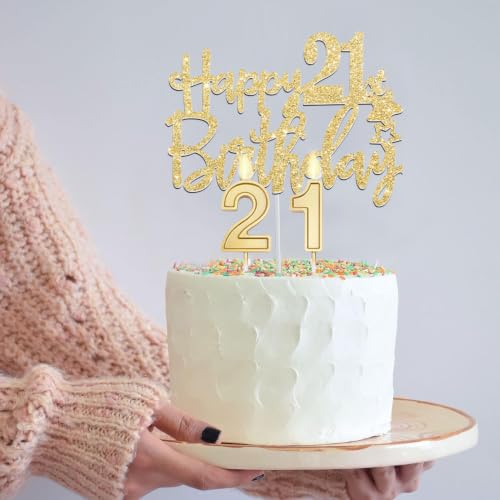 YeohJoy Gold 21st Birthday Decorations for Her - style: 21st
