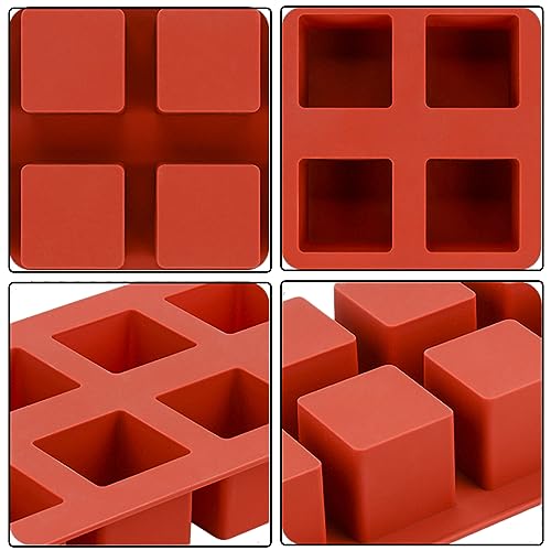 JOERSH Cube Cake Silicone Mold, 2" x 2" x 2", 8-Cavity - color: 1 Pc: 8 Cups, 2x2x2 Inch