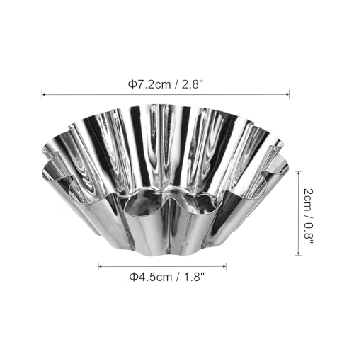uxcell 30pcs Cupcake Mold, Stainless Steel Mini Cupcake Cake Pans Baking Tool for Cupcakes, Mini Cake, Desserts, Pudding, Flower Shape 2.9 x 1 inch