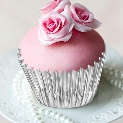 Sumind 400 Pcs Mini Foil Cupcake Liners Holiday Baking Cups,Silver - color: Silver