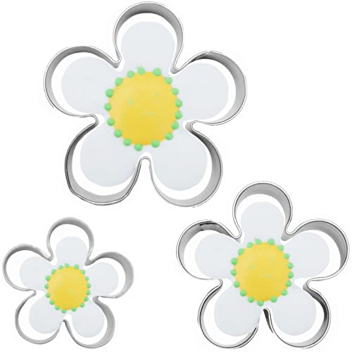 Flower Shaped Rose Petal Cookie Cutters Set Stainless Steel 3Pcs