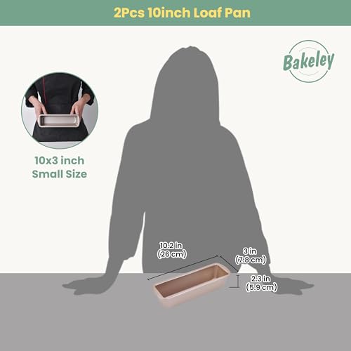 10 Inch Rectangle Loaf Pan 2 Pack Nonstick Bakeware for Oven Baking - size: 10" 2.8Lb 2Pcs