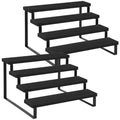 YINMIT Wooden Display Riser Stand, Tiered Perfume and Cologne Organizer Stand, 4 Tier Spice Rack Organizer, Rustic Display Shelf for Candles (4 Tier,2Pack,Black) - color: 4 Tier,2 Pack,Black