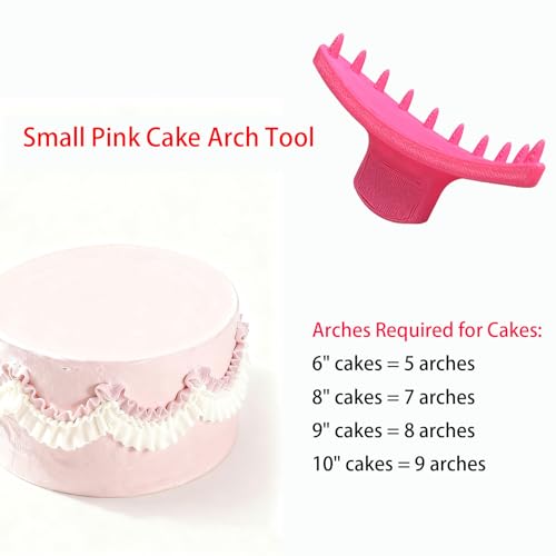 2 PCS Cake Arch Guide Tool, Cake Piping Guide Tool, Ruffle Guide Stencil, Cake Ruffle Marker for 6"-12" Cakes (One Large and One Small) - size: One Large and One Small