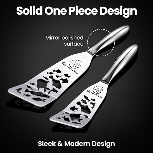 Gourmet Easy Fish Spatula Set, Ultra-Thin Edge Easy Flipping – Fish Edition - color: Fish Edition