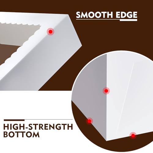 Cake Boxes 10 Inch, Tall Cake Box with Window, Large Cake Carrier