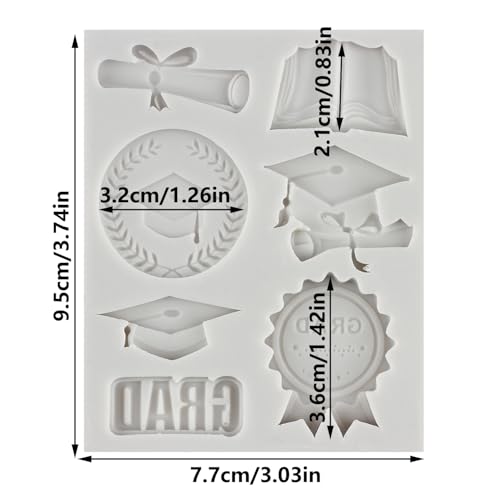 Graduation Fondant Molds Doctoral Cap Diploma Candy Silicone Mold - color: Style F