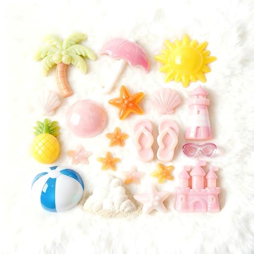 2Pcs Pink Silicone Molds for Candy Chocolate Beach Theme Ocean Starfish Shells Baking Ice Cube Mould for Tropical Party - color: Pink