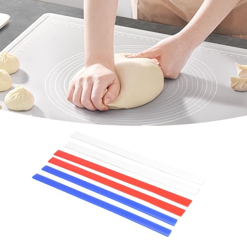 Silicone Rolling Strip, 6 Pcs Silicone Rolling Pin Guides 2/4/6mm, Rolling Pin Guides for Thickness Guide Pastry Cookie Kitchen Restaurant