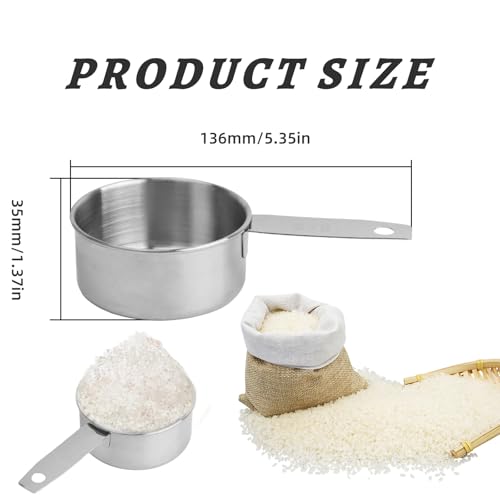 8-Piece Stainless Steel Measuring Cups Set - size: 1/2 Cup