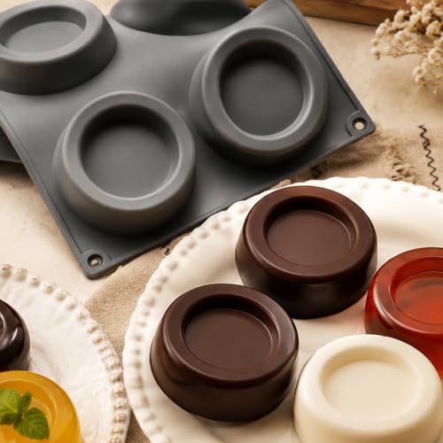 Silicone Shot Glass Molds 6-Cavity for Chocolate and Pudding - color: Gray(Round)-R0263