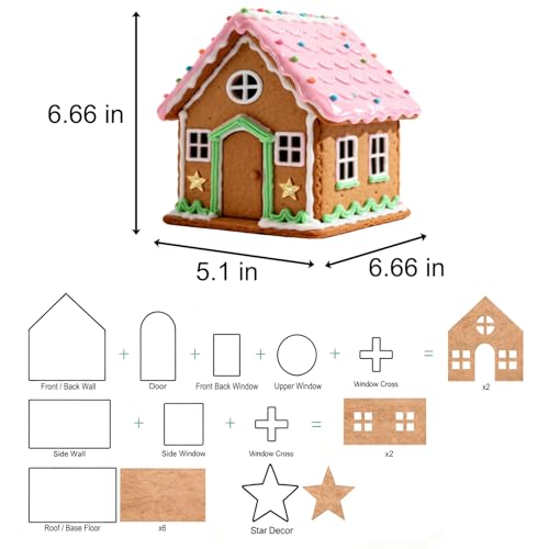 YomiFamily 10Pcs Gingerbread House Cookie Cutters Set, Gift Package