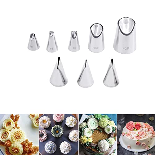 Flower Piping Tips Rose Petal Pastry Tips Chrysanthemum Tips Flower Icing Piping Cream Nozzle For Cake Cupcake Decorating - color: Type H