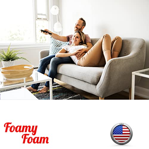 FOAMYFOAM High Density 2 inch Thick, 24 inch Wide, 80 inch Long Upholstery Foam, Cushion Replacement - size: 2" x 24" x 80"