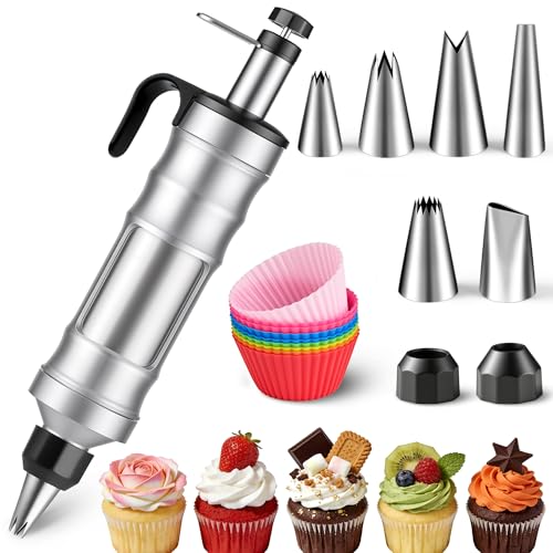 Cake Decorating Kit -18Pcs Cake Decorating Syringe Set, Frosting Gun - color: 18Pcs-Black