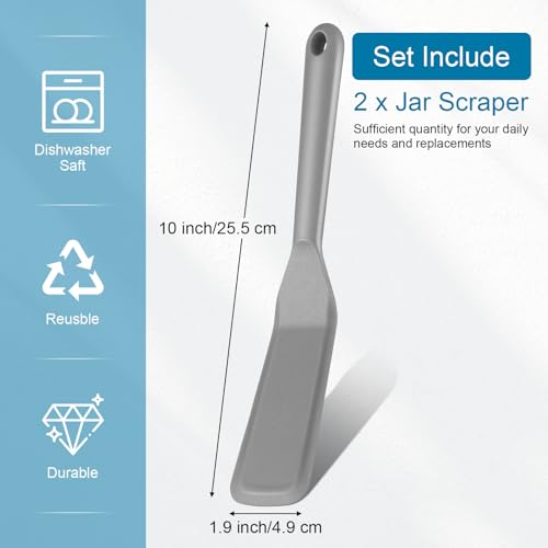 Zopeal 2 Pcs Crepe Spatula Narrow Silicone Long Non Stick, Black, Gray - color: Black, Gray