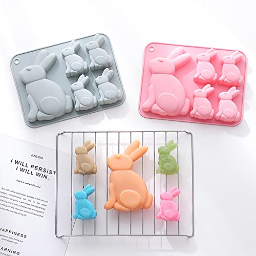 2-Pack Easter Bunny Mold Set, 3D Cute Easter Bunny Silicone Mold for Baking Easter Treats Chocolate, Cake, Jelly, Fudge, Pudding - style: Easter Bunny