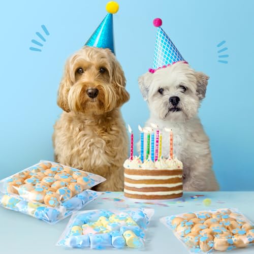 Pasimy 200 Pcs Dog Paw Treat Bags, Clear Self Adhesive Clear Blue - color: Clear Blue