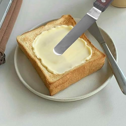 Offset Spatula, 10 Inch Stainless Steel Blade with Wood Handle for Cake Decorating and Icing - size: 10 Inch