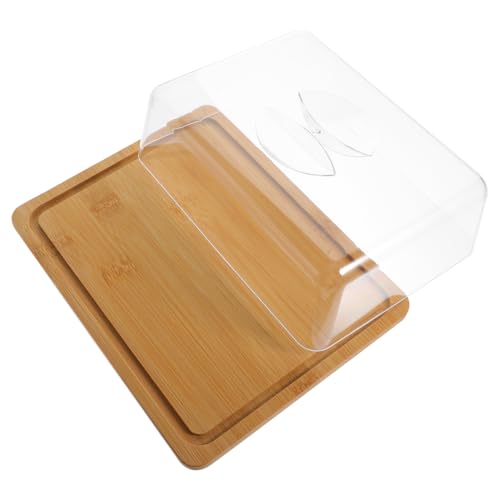 Acrylic Cake Stand with Dome Clear Cake Plate with Lid Rectangular Tray for Cakes Cupcakes Muffins Parties Restaurants 9.44 X 7.28 X 2.95 in