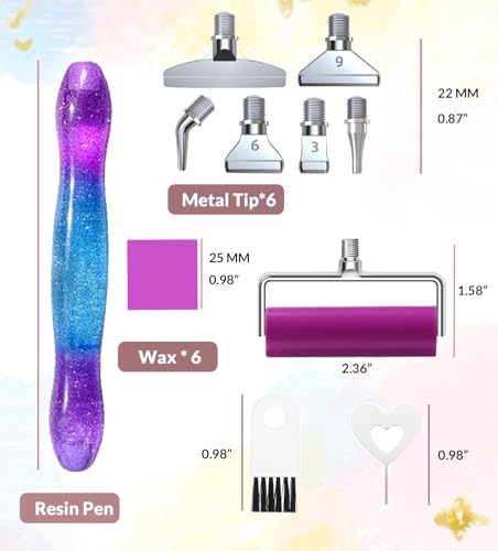 17PCS Threaded Diamond Art Tools, 40% Thicker Diamond Painting Pen Anti-Loosen - color: 17 Pcs Gradient Pen Set
