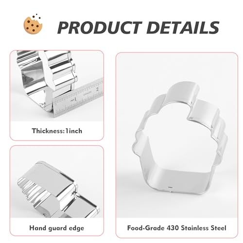 Ice Cream Cookie Cutters 8-Pc. Set, Ice Cream Cutters Stainless Steel Fondant Cutters, Popsicle, Hard and Soft Serve Ice Cream Cone (Cartoon Cookie Cutters Set) - color: Ice Cream Sets