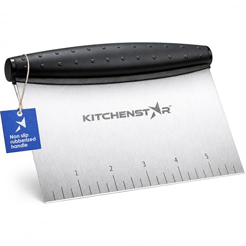 Multi-Purpose Bench Scraper/Dough Cutter for Bread & Pastry, 6-inch, Silver