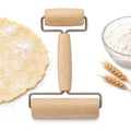 Mrs. Anderson's Baking Double Dough Roller, Wood With Iron, 4.125-Inch And 2.375-Inch, Smooth Even Rolling For Dough And Pastry - style: Double Dough Roller